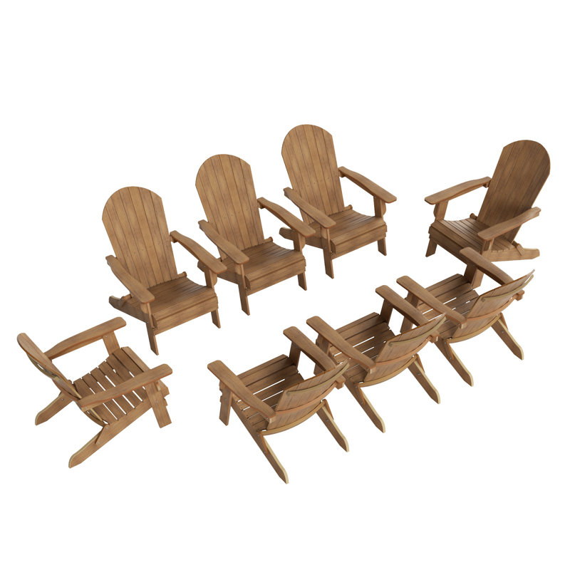 Chaise Adirondack pliante en plastique Arrlo, Teck
