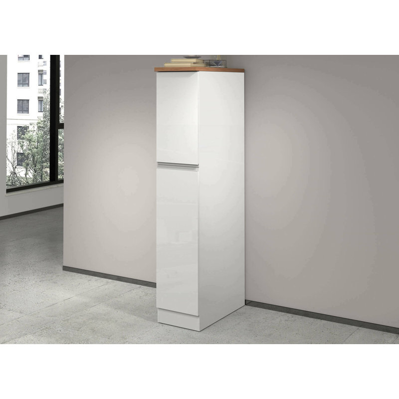 Allanson 165cm Kitchen Pantry, Glossy White/Oak