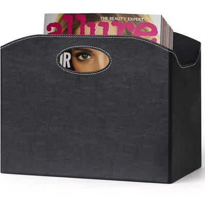 Magazine Holder Foldable Magazine Rack Floor PU Leather File Holder Newspaper Book Storage Basket Document File Folder Organizer For Office Home