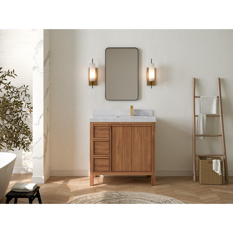 Teck Elizabeth 36 po X P 22 po De salle de bain Empira quartz, Gris perle