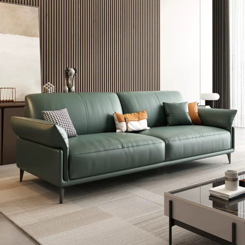 Coussin modulaire en cuir véritable, H 33,46 po x l 82,68 po x P 34,25 po, Vert