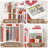 Wrapping Paper Storage Cart with 12PCS Slap Bands, Rolling Organizer with Drawer, Hooks & Brakes, Mobile Gift Wrapping Station for Paper, Bags and Ribbons-769224062
