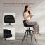 Swivel Upholstered Bar Stool with Iron Frame-636213384