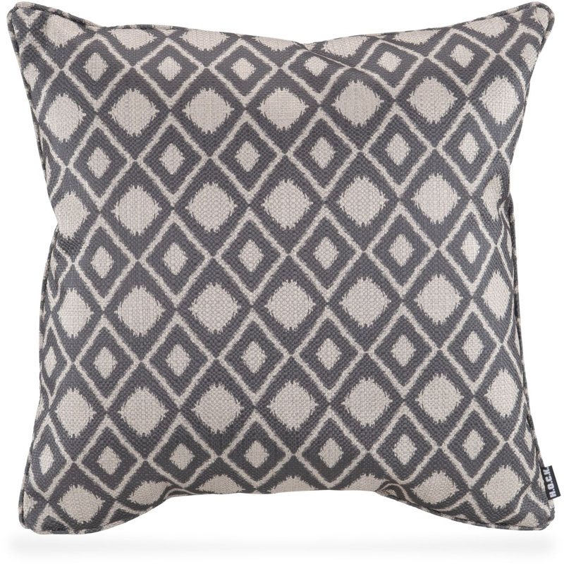 Peru Geometric Square Cushion, Light grey/White
