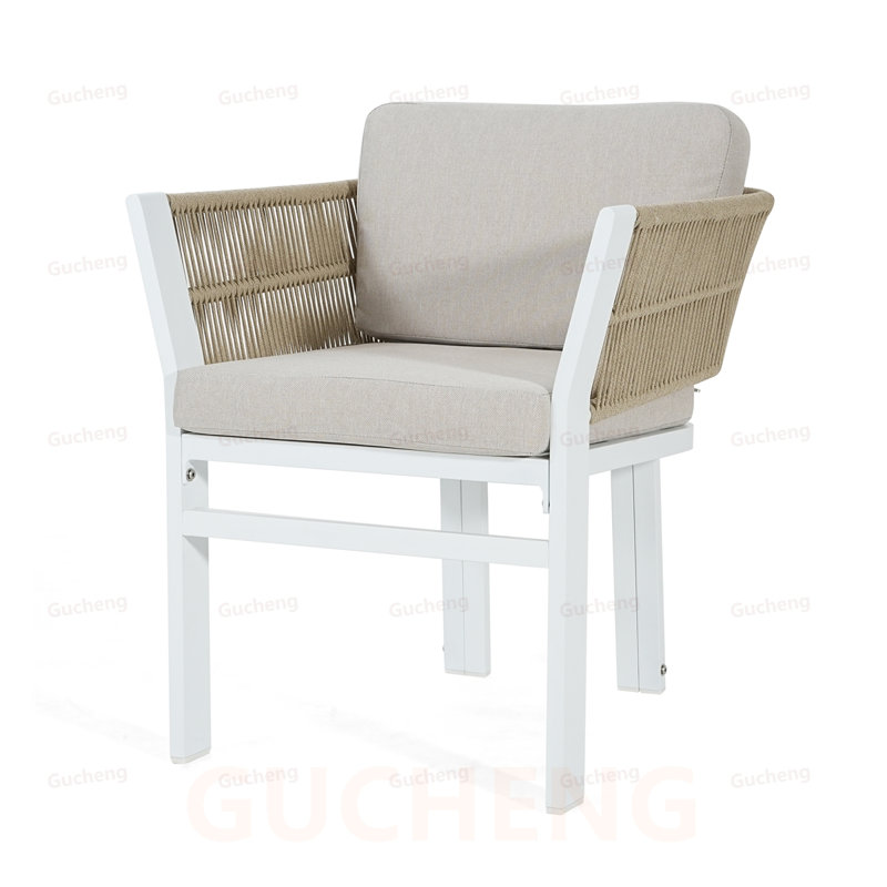 Outdoor Dining Chair Set of 2, Aluminum Frame with Comfortable Cushion, 300lbs Capacity for All-Weather Patio Seating