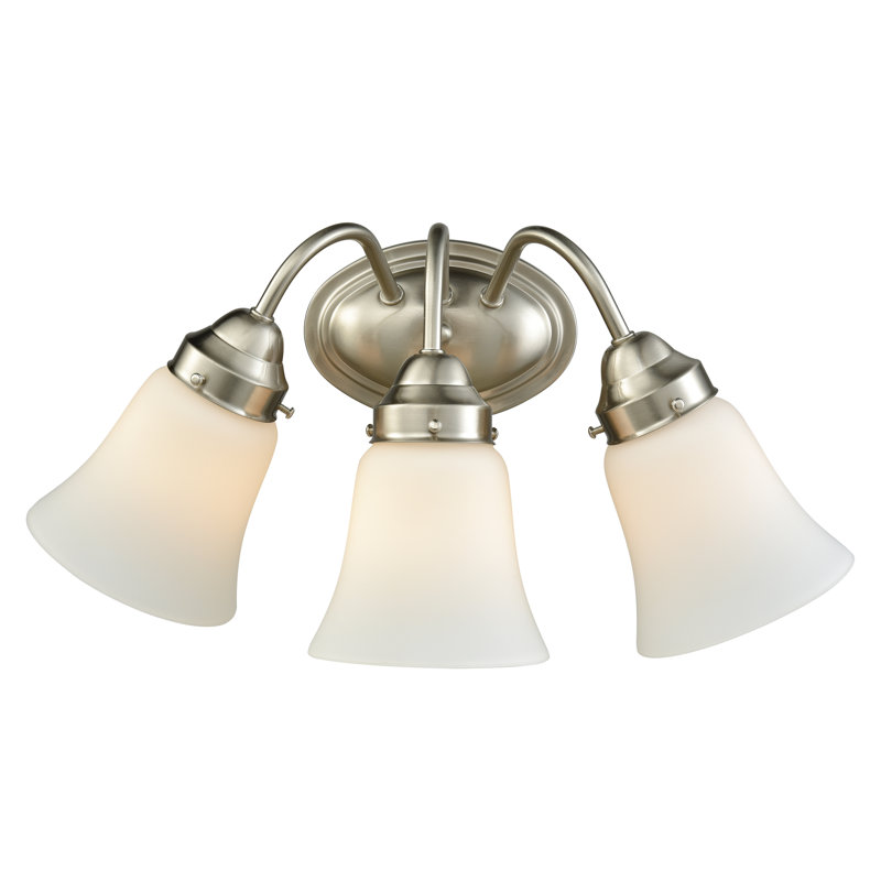 Éclairage pour meuble-lavabo à 3 lumières de 17 po de large Califon - Nickel brossé, Brushed Nickel
