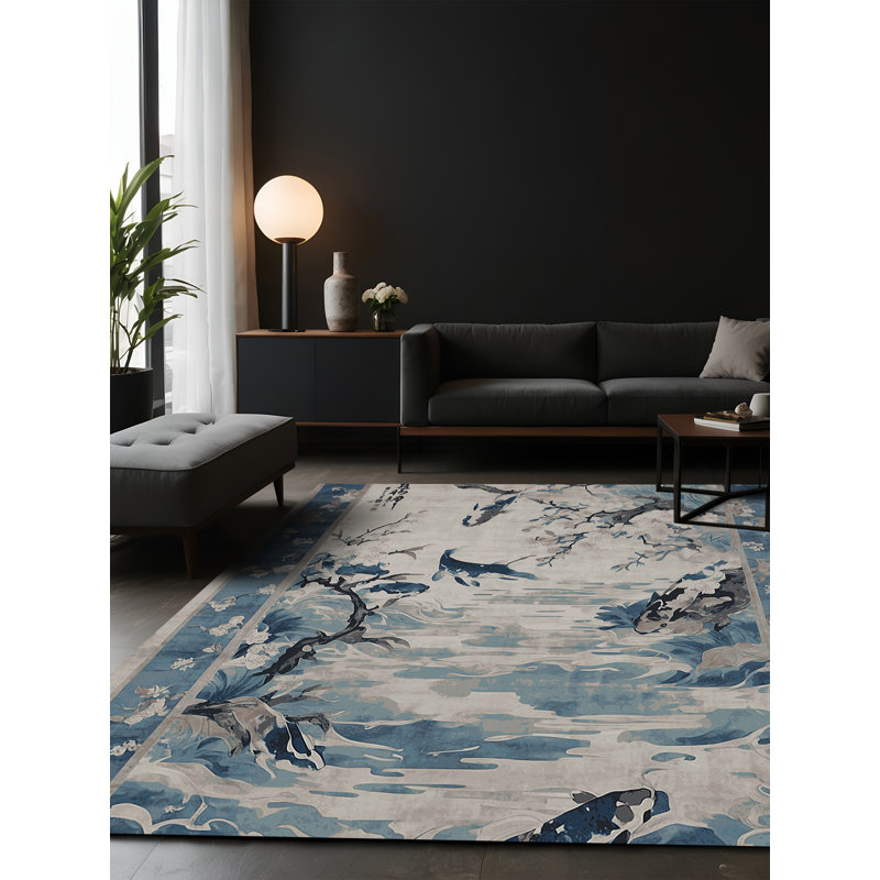 Tapis gris soyeux et moelleux, Carré 3 pi
