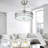 42" Retractable Crystal Ceiling Fan with Light and Remote-176345733