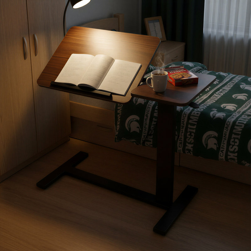 Table de chevet pour ordinateur portable avec roulettes, table d'appoint réglable pour ordinateur portable avec plateau inclinable