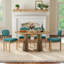 Oval Extendable Dining Table Set, MDF Round to Oval Dining Table 39.37"-70.87", Space-Saving Modern Luxury Kitchen Dining Room Furniture-129434334-129434336