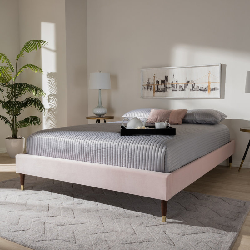 Laquentin Upholstered Platform Bed, Full, Pink