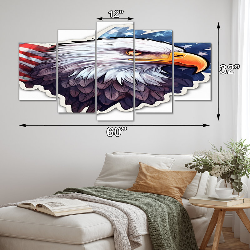 American Bald Eagle - Animals Eagle Canvas Print - 5 Panels