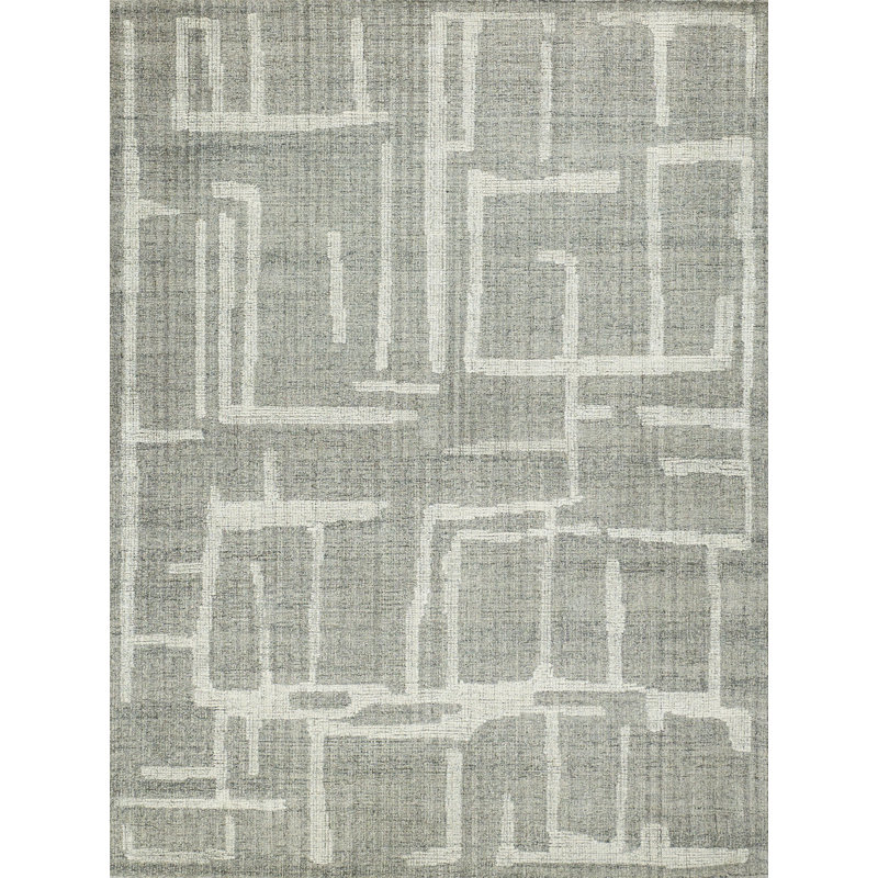 Breckenridge Hand Tufted Wool Abstract Area Rug, Rectangle 9' x 12'