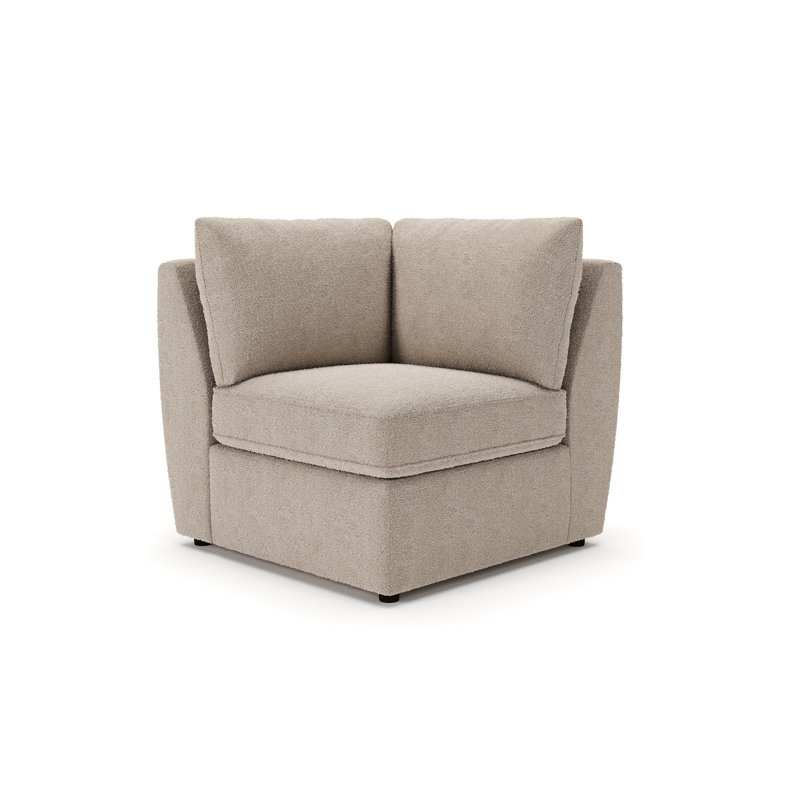Chaise d'angle rembourrée Halston, Château gris Davis