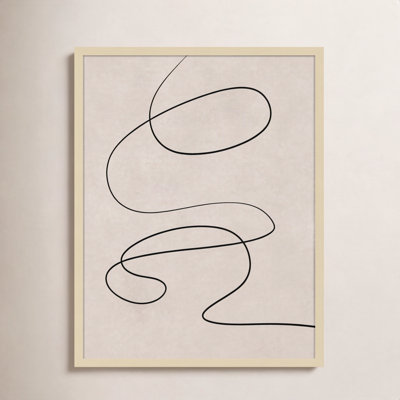 Black Line and Textured Beige Print