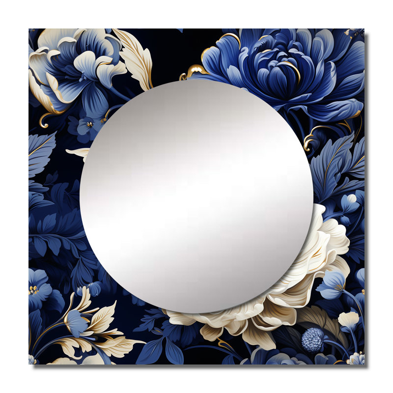 Motif victorien bleu cobalt Renaissance, 36 po x 36 po