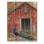 Paon à la ferme jardin II - décoration murale oiseau en bois - sur bois de pin naturel-1251549567
