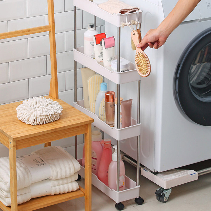 Storage Cart with Wheels Large Capacity Multiple Layers Easy Access Kitchen Organizer Rack Slide-Out Mobile Utility Cart