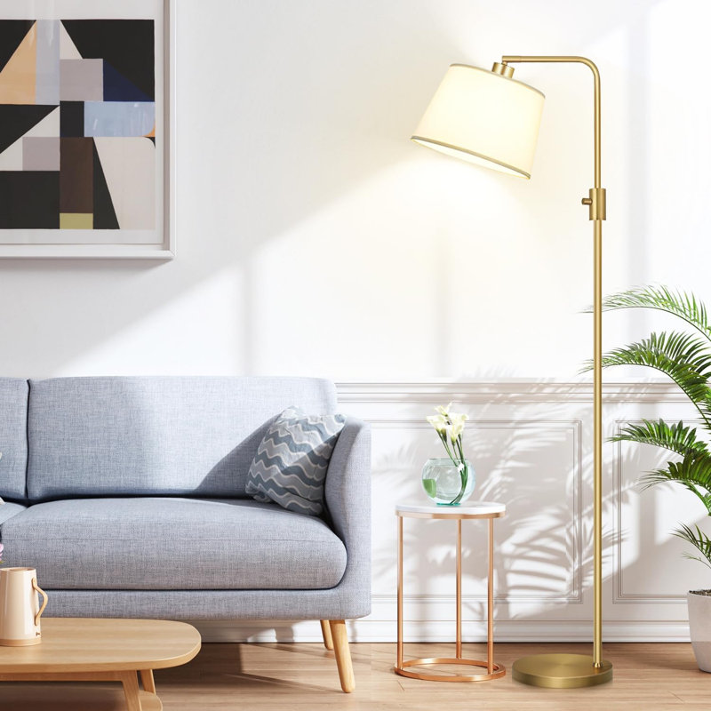 Reeside 65'' LED Arched Floor Lamp with USB, Gold