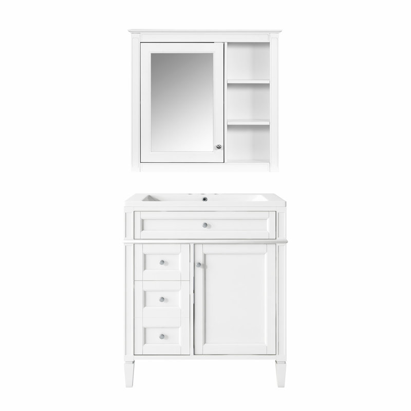 Modern Bathroom Storage Cabinet with 2 Drawers and a Tip-out Drawer