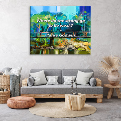 Artsy Quote "Where do the strong go to be weak?" By Parke Godwin Gallery Wrapped Canvas
