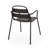 Fredell 2 - Person Modern Outdoor Bistro Set with Round Table, Curved Iron Frames, Open Slat Seating & Compact Design-107122