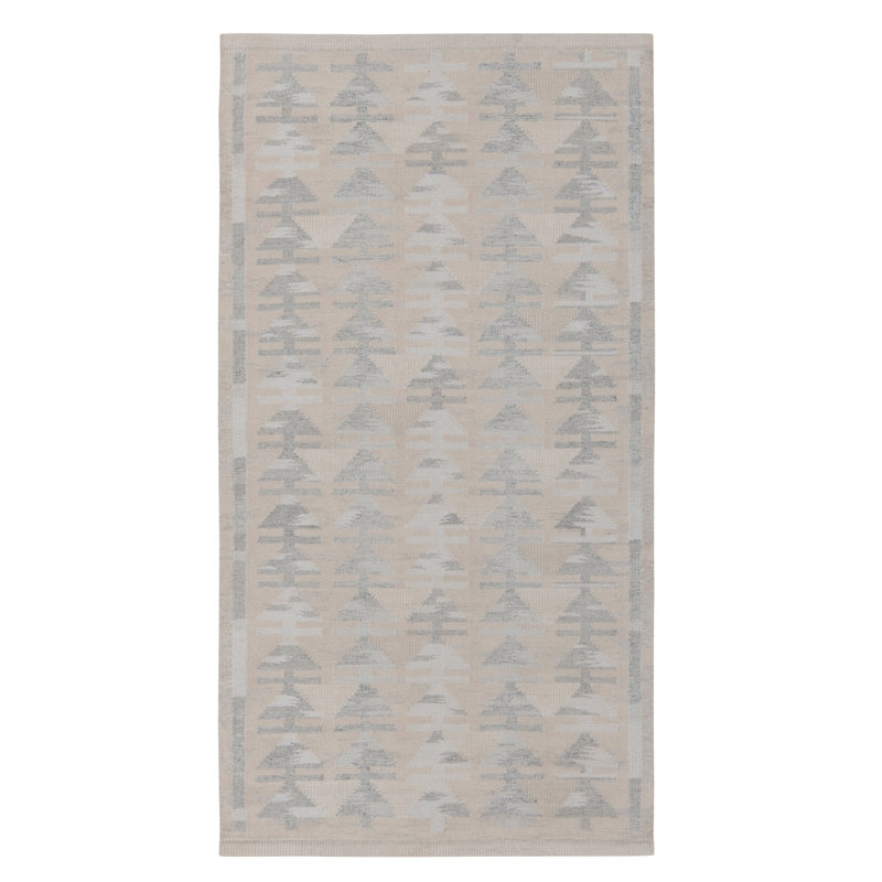 Scandinavian Kilim Wool Geometric Area Rug, Rectangle 8' x 10'