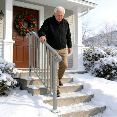 Sliver 3-Step Iron Stair Handrail