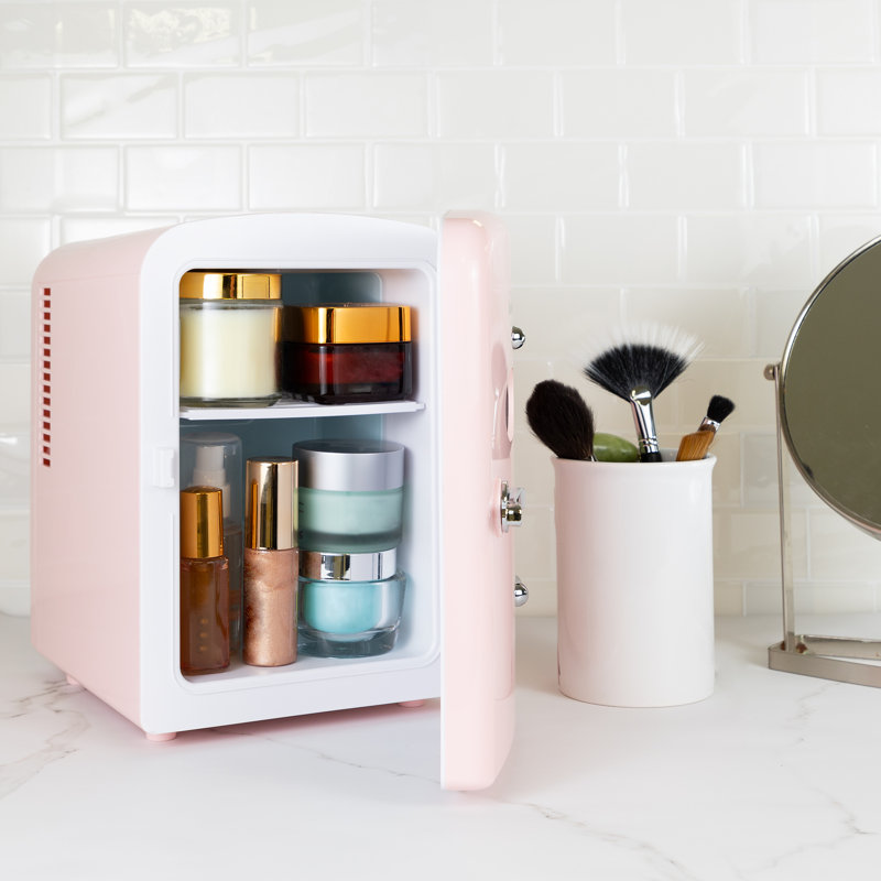 Koolatron 4.2 Qt. Countertop Portable Mini Fridge Retro Style, Pink