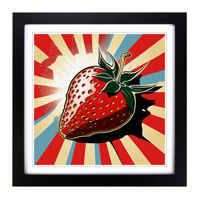 Strawberry Pop Art - Framed Print