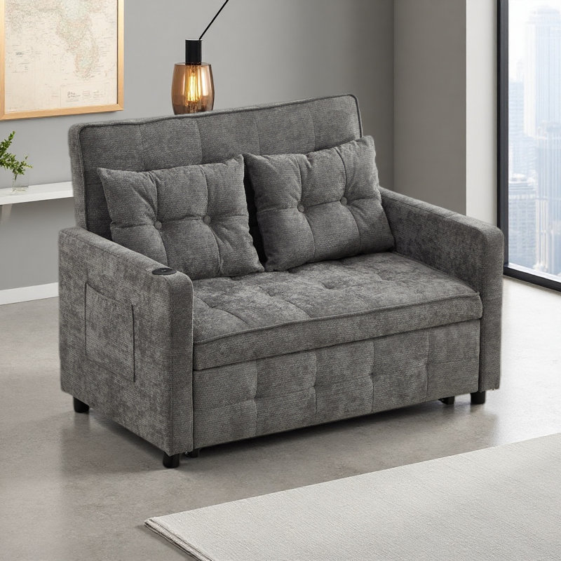 Canapé-lit convertible 3 en 1 Sleeper Chair, Gris