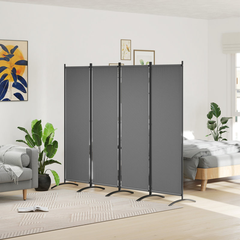 Paravent, écran d'intimité pliable 5,6 pi, gris foncé, Gris foncé