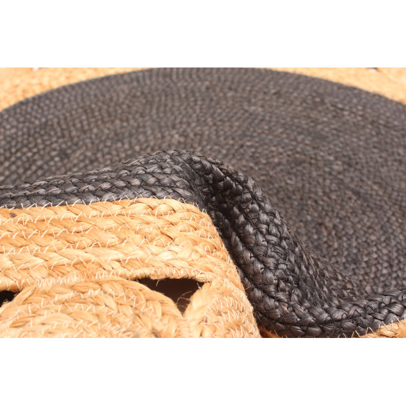 Tapis noir Palas Denizli 3 pi 10 po x 3 pi 10 po