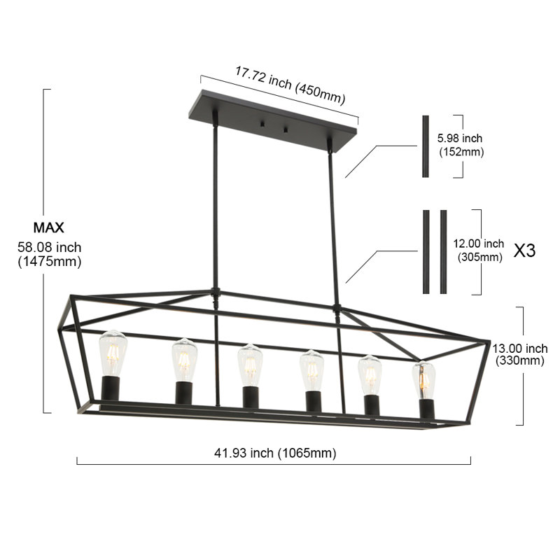 Collmar 6 - Light Kitchen Island Pendant