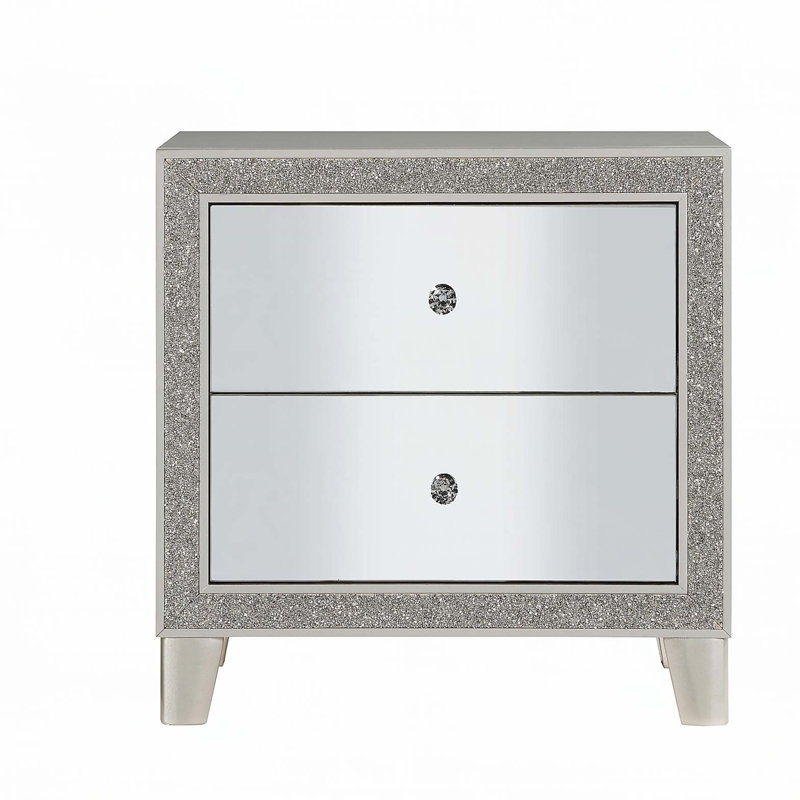 Table de chevet à finition miroir Sliverfluff