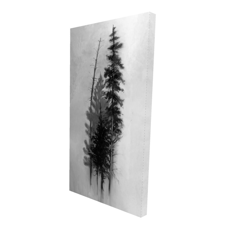 Silhouette d'arbres - Toile noire monochrome