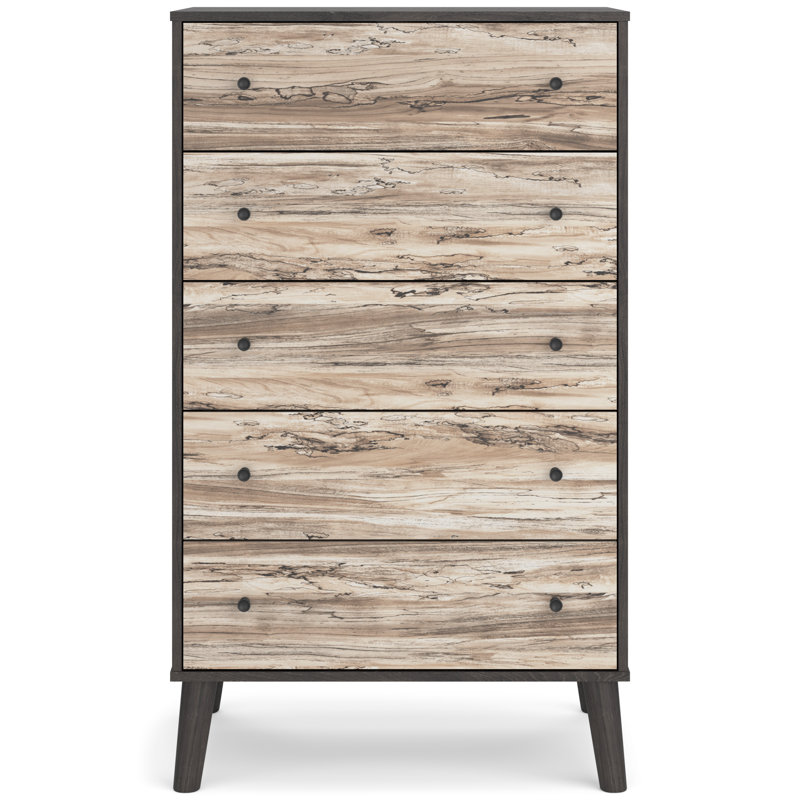 Piperton Two-Tone 5-Drawer Chest with Charcoal and Sugarberry Finish