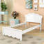 Wood Platform Bed with Headboard-1898752434