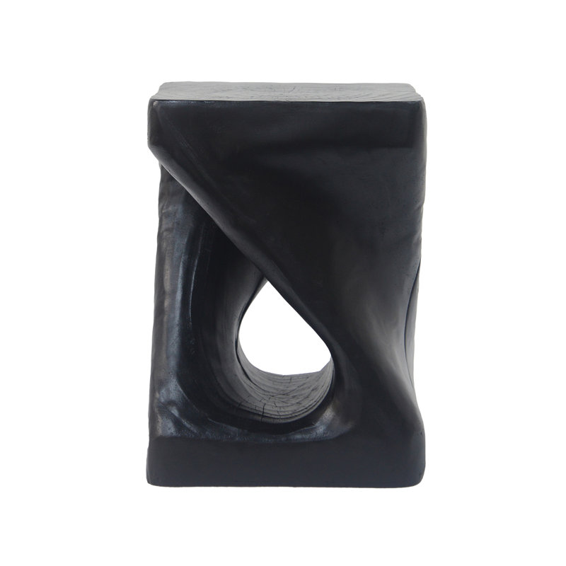 Table d'appoint MGO Twist Shape, texture semblable au bois, couleur noire, Noir