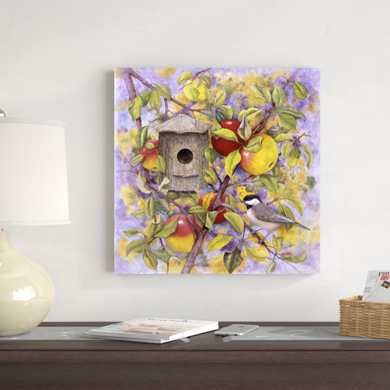 " Chickadee & Apples ", 20" H x 20" W x 1.25" D