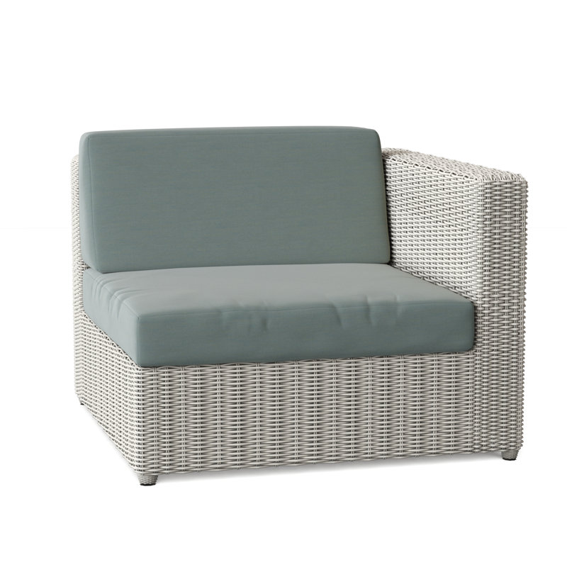 Sag Harbor Outdoor One Arm Lounge Chair, Sag Harbor Classic White, Ocean
