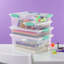 Bac de rangement empilable en plastique avec couvercle transparent Sterilite-99476626-99476634