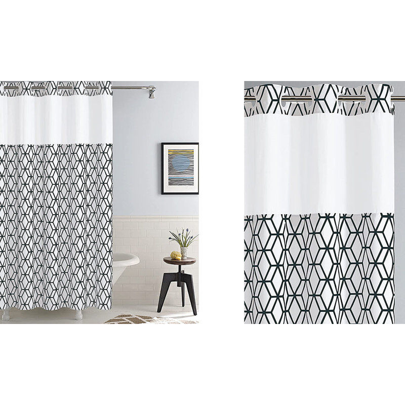 Prism Polyester Shower Curtain, Black