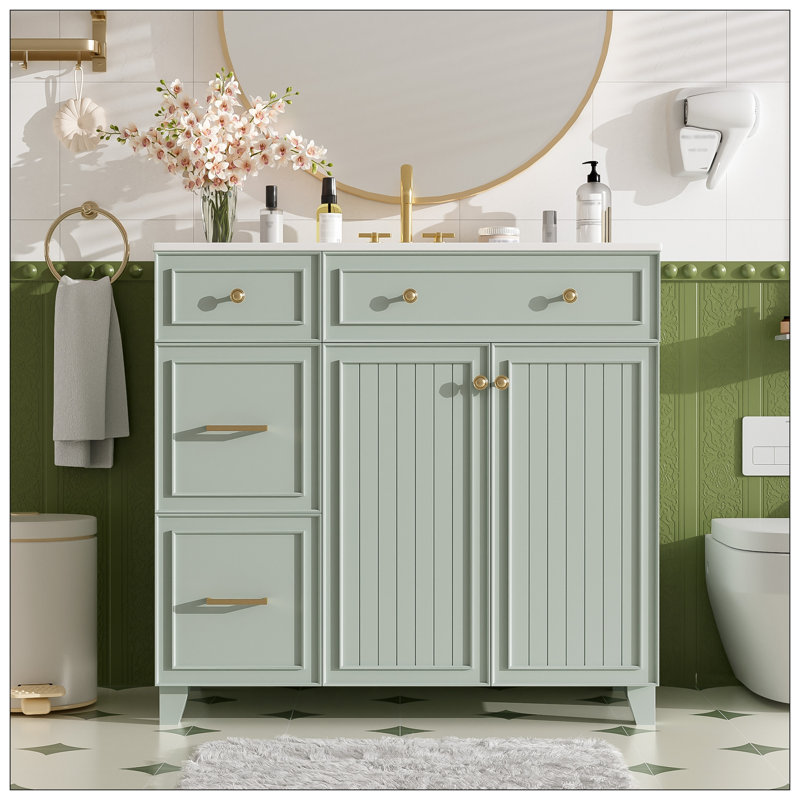Meuble-lavabo pour salle de bain, Vert