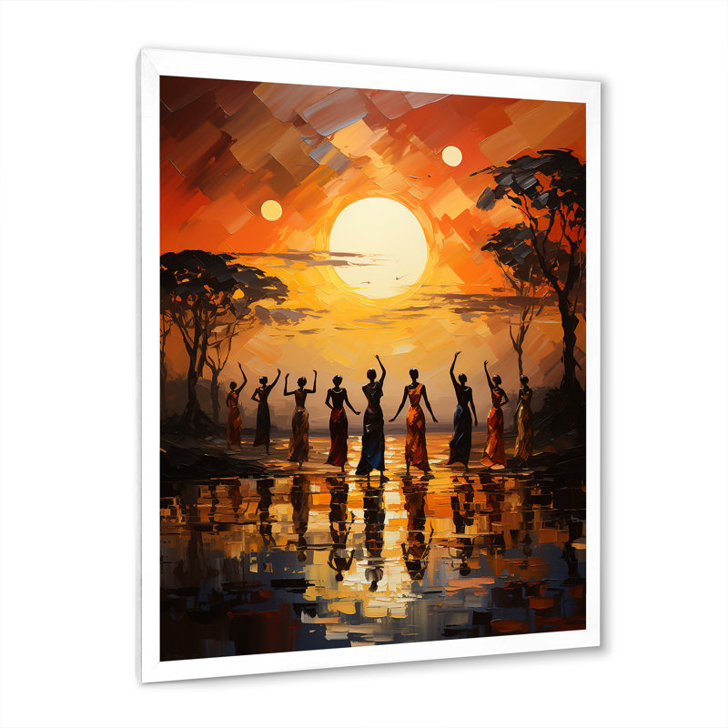 Kloman African Savannah Melody II, H 32 po x l 16 po x P 1 po, Cadre simple blanc