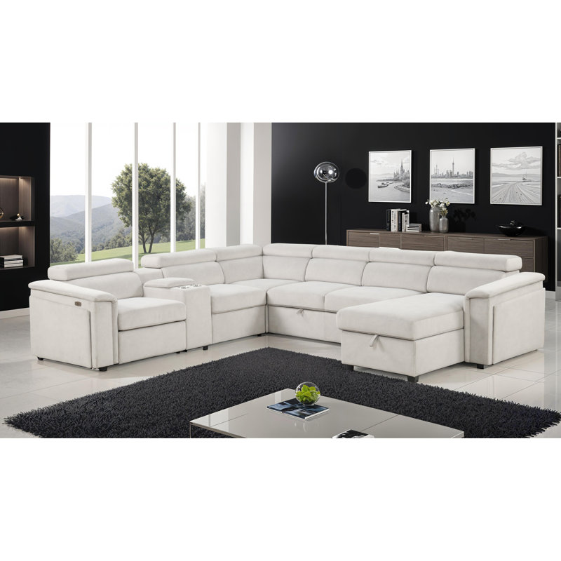 Canapé modulaire inclinable électrique de style moderne avec fauteuil durable et rangement en tissu Harvey