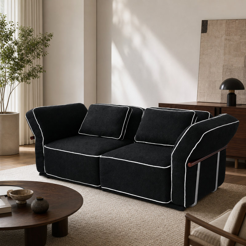 Penrith Upholstered 94.5'' Loveseat, Black