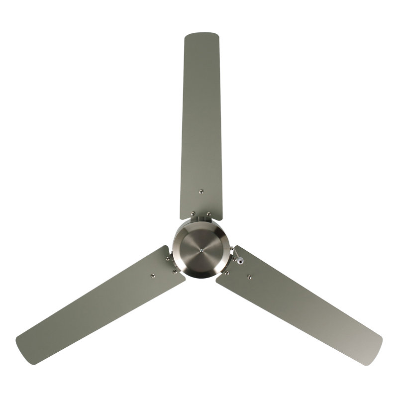 Ventilateur de plafond d'intérieur 3 pales Kammerer, Nickel brossé, Nickel brossé