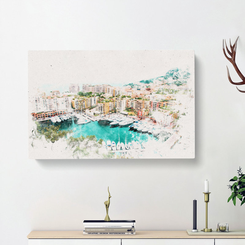 Yachts in Monte Carlo Monaco - Wrapped Canvas, 40cm H x 60cm W x 3cm D