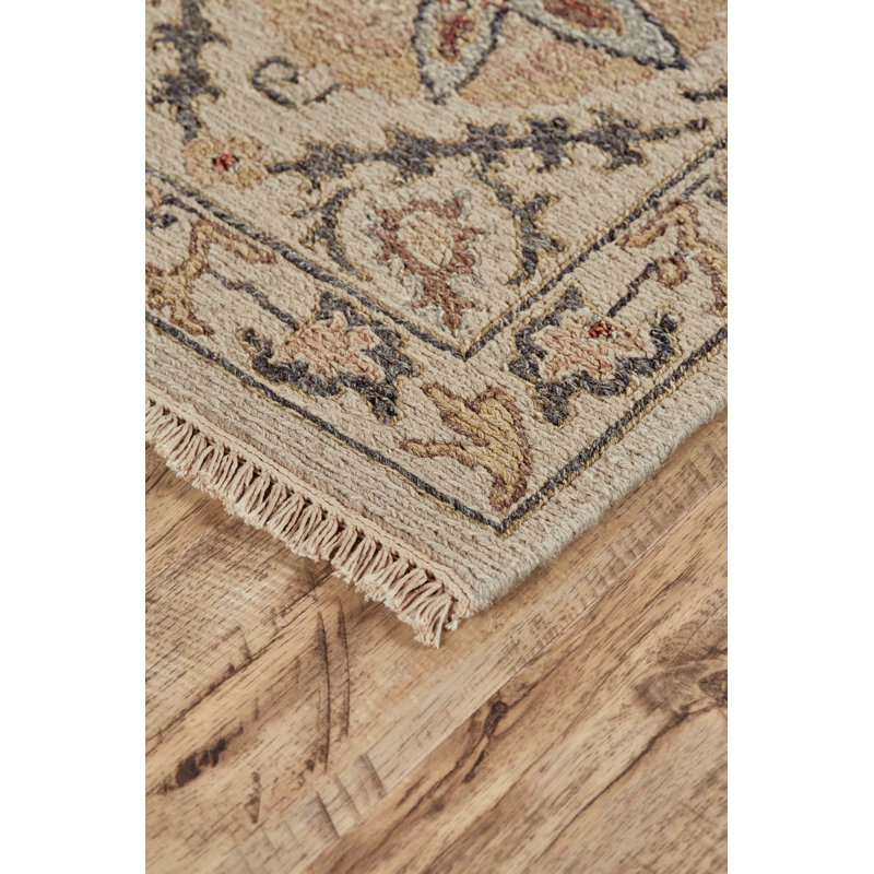 Tapis gris clair en laine noué à la main Kondo, Rectangle 9 pi 6 po x 13 pi 6 po